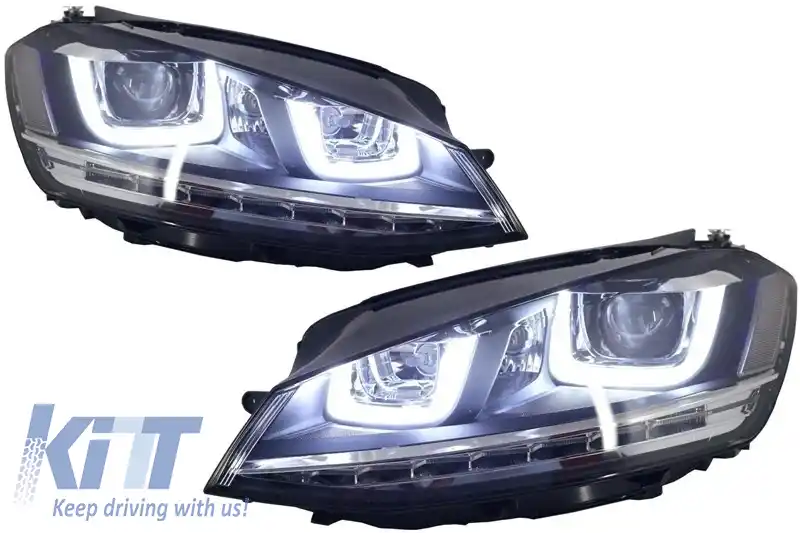 Bara Fata  compatibil cu VW Golf VII 7 (2013-2017) Rline Look cu Faruri 3D LED cu Semnalizare Dinamica-image-6017968