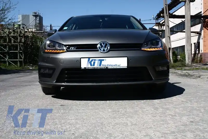 Bara Fata  compatibil cu VW Golf VII 7 (2013-2017) Rline Look cu Faruri 3D LED cu Semnalizare Dinamica-image-6017971