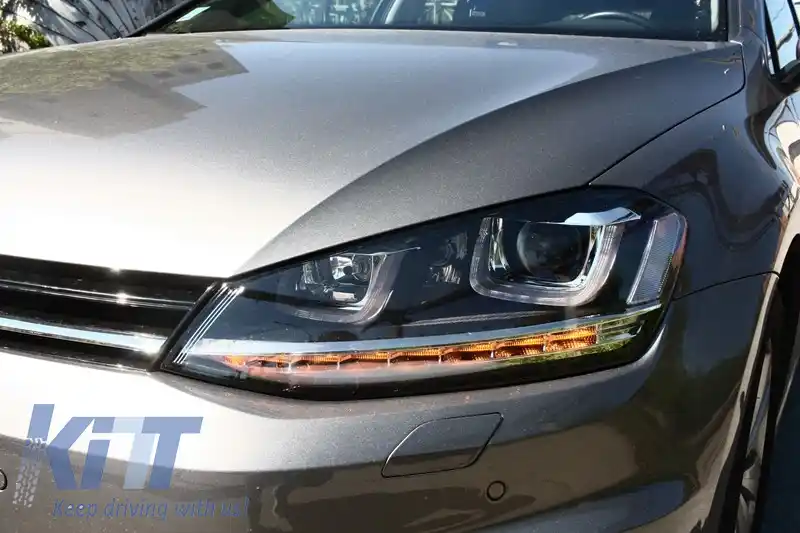 Bara Fata  compatibil cu VW Golf VII 7 (2013-2017) Rline Look cu Faruri 3D LED cu Semnalizare Dinamica-image-6017973