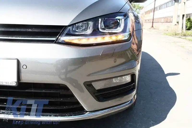 Bara Fata  compatibil cu VW Golf VII 7 (2013-2017) Rline Look cu Faruri 3D LED cu Semnalizare Dinamica-image-6017975