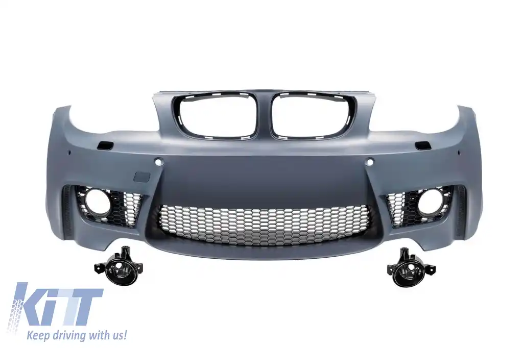 Bara frontală 1M potrivită pentru BMW Seria 1 E87 2008-2011 cu lumini de ceață, stânga + dreapta