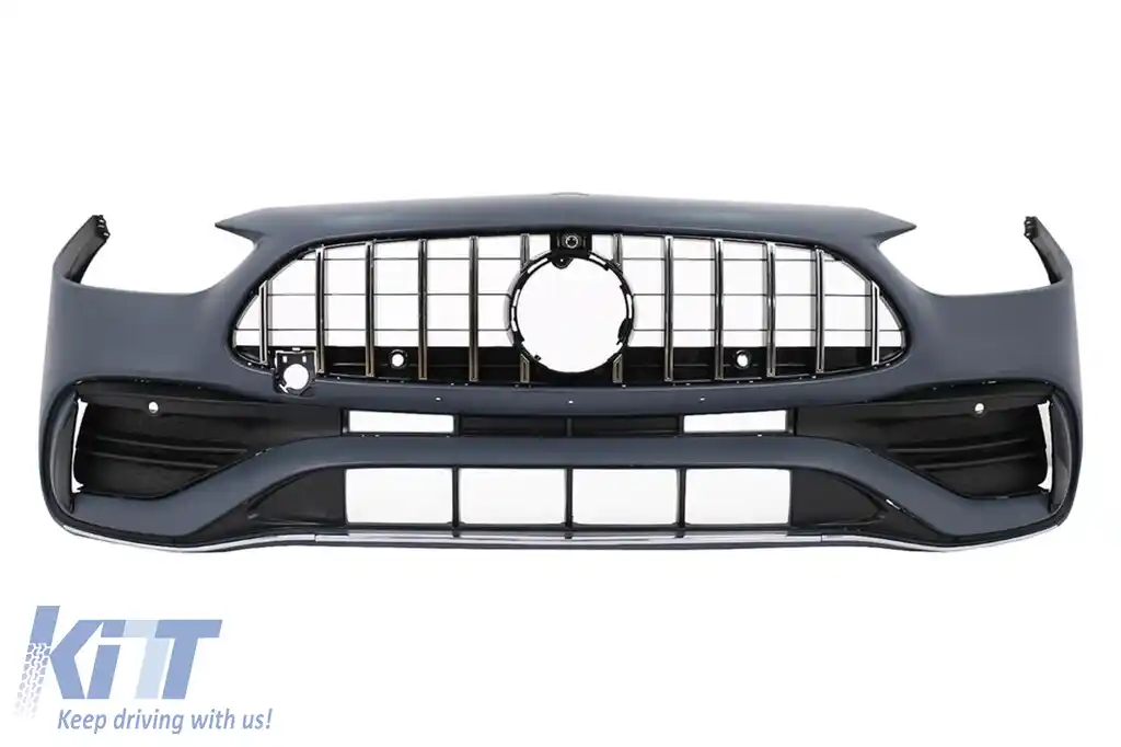 Bara frontală A Design Line potrivită pentru Mercedes C-Class W206 Sedan, S206 Estate după 2021 cu grilaj GT crom/negru