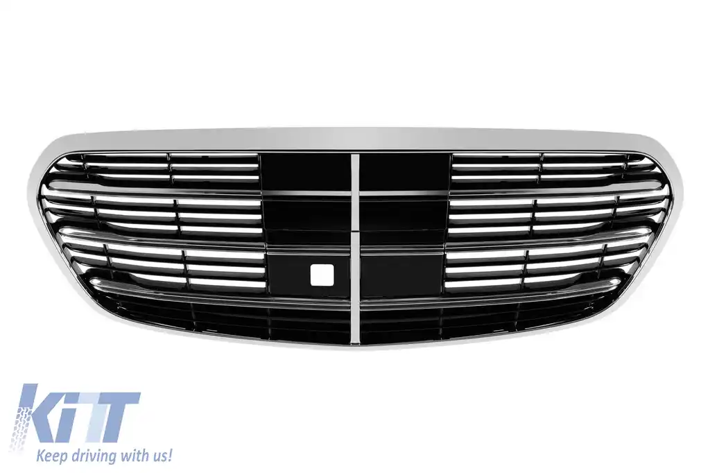 Bara frontală A Design Line potrivită pentru Mercedes S-class W223 după 2020 cu grilă crom/neagră-image-6147593