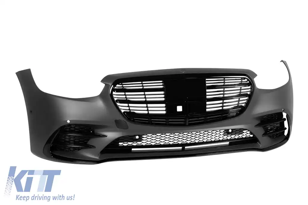 Bara frontală A Design Line potrivită pentru Mercedes S-Class W223 după 2020, cu grilă neagră-image-6147607
