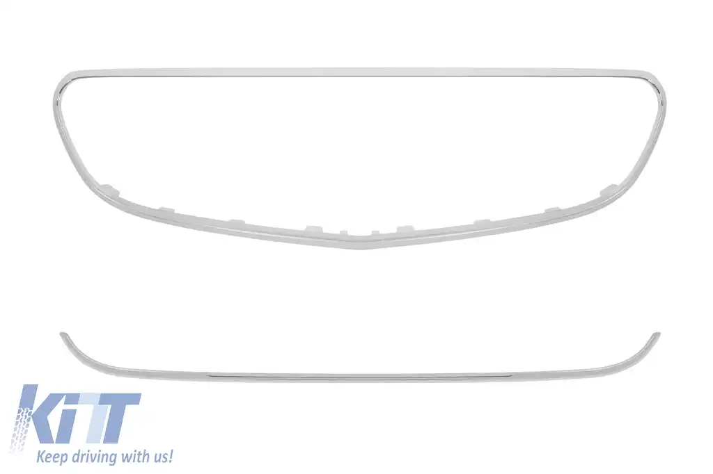 Bara frontală A Design Line potrivită pentru Mercedes E-Class W212 Sedan, S212 Estate 2014-2016 cu grilă neagră în formă de diamant-image-6237376