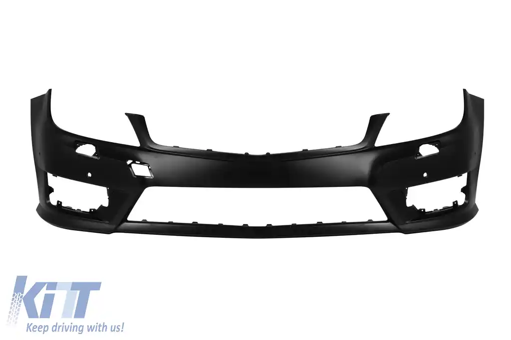 Bara frontală A Design Line potrivită pentru Mercedes C-Class W204 Sedan, S204 Estate 2007-2014 cu PDC, cu grilă Chrome/Black Diamond-image-6237396