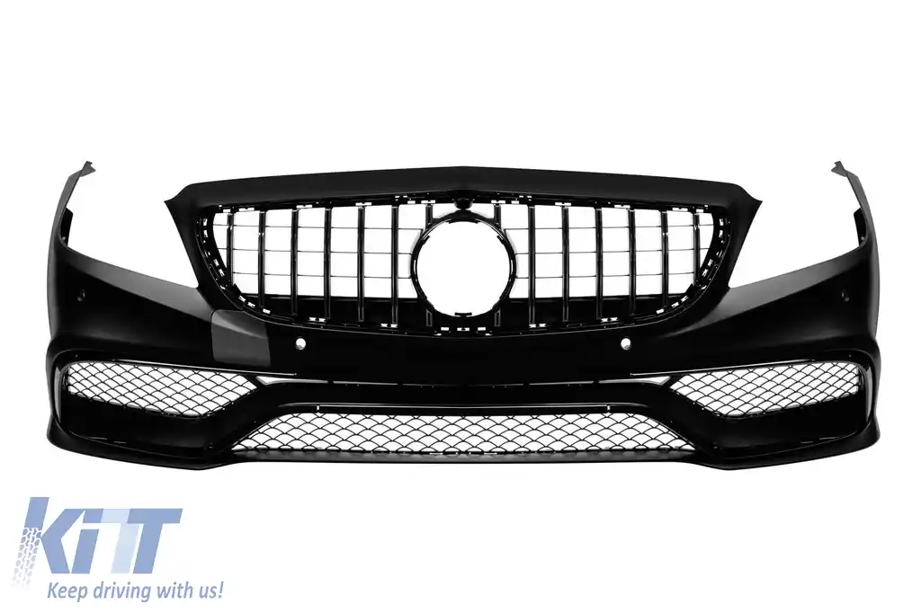 image-67-Bara frontală A Design potrivită pentru Mercedes CLS W218 2015-2018 cu grilă GT crom/negru și elemente din lac negru
