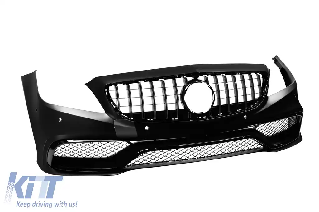 Bara frontală A Design potrivită pentru Mercedes CLS W218 2015-2018 cu grilă GT crom/negru și elemente din lac negru-image-6138163