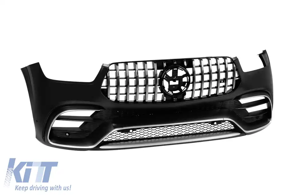 Bara frontală A Design potrivită pentru Mercedes GLE W167, GLE Coupe C167 2018-2023, după 2024 cu garnituri cromate-image-6138536