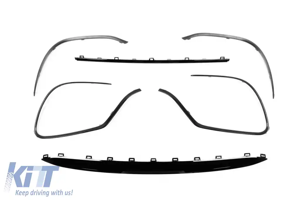 Bara frontală A Design potrivită pentru Mercedes GLE W167, GLE Coupe C167 2018-2023, după 2024 cu garnituri negre-image-6264953