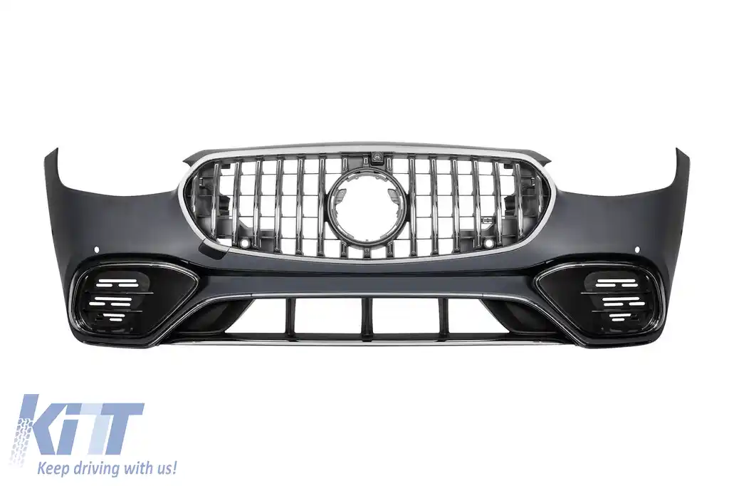 Bara frontală A Design tip S63 potrivită pentru Mercedes S-Class W223 după 2020 cu elemente cromate
