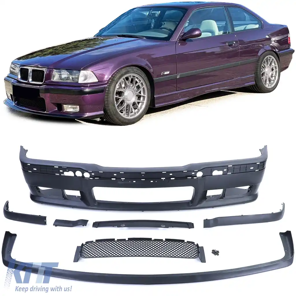 Bara frontală + ABE + buza spoiler Evo este potrivită pentru toate BMW E36, inclusiv M3 90-99