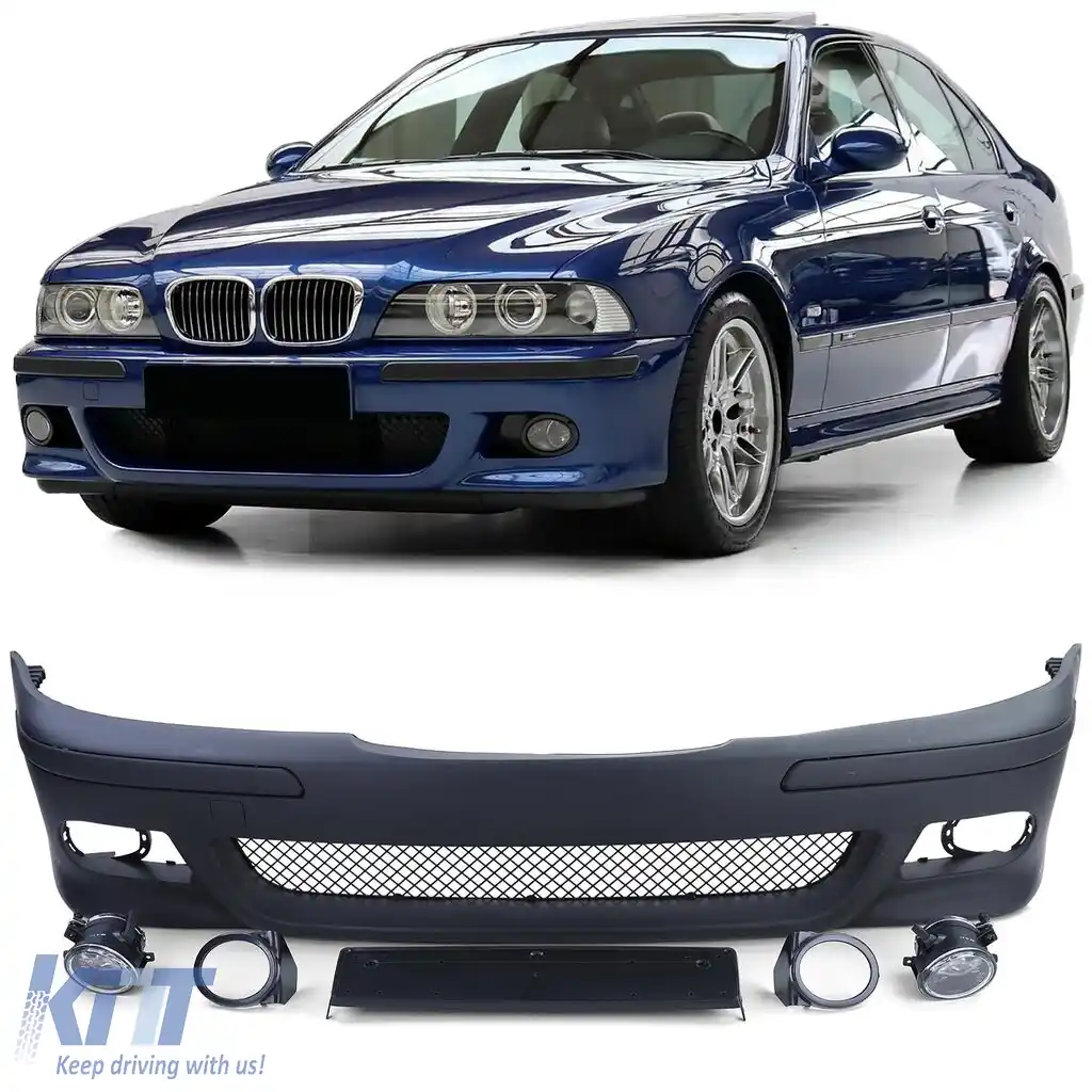 Bara frontală cu ABE + proiectoare de ceață cu sticlă clară, potrivită pentru BMW Seria 5 E39 1995-2003