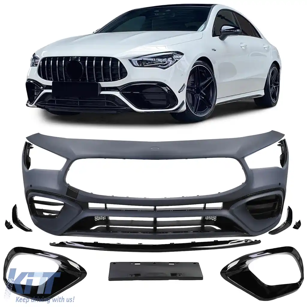 Bara frontală cu aspect sportiv, cu accente, potrivită pentru Mercedes CLA C118 din 19