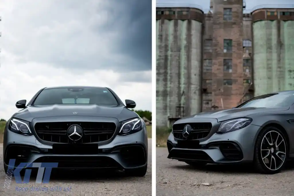 Bara frontală design A potrivită pentru Mercedes E-Class W213 sedan, S213 break 2016-2019, pentru modelul fără clapete active-image-6265763