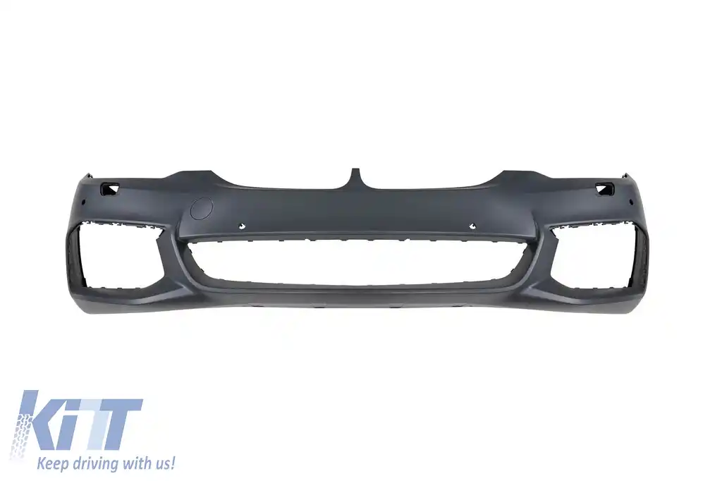 Bara frontală M Technik potrivită pentru BMW Seria 5 G30 sedan, G31 break 2017-2019 cu PDC, cu duze de spălare, cu grilaj pentru ACC, fără lumini de zi-image-6143615