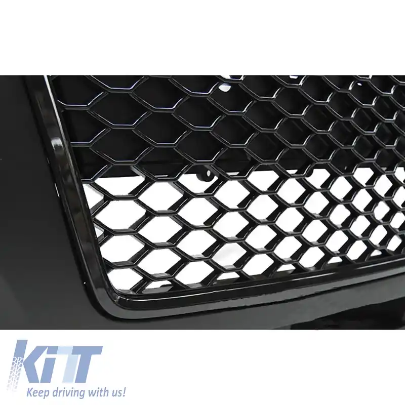 Bara frontală potrivită pentru Audi A3 8P 05-08 RS Look cu grilă negru lucios-image-6299088