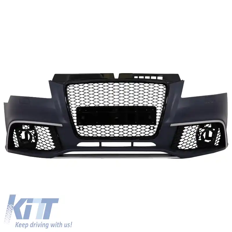 Bara frontală potrivită pentru Audi A3 8P 08-12 Facelift RS3 Look cu grilă neagră-image-6296918