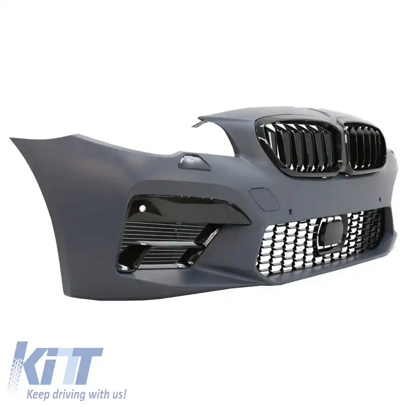 Bara frontală potrivită pentru BMW 5 F10 10-17 Look M5 F90/G30 cu grilă și PDC-image-6308348