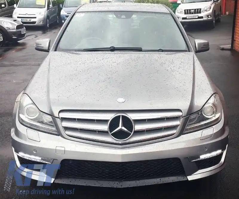 Bara frontală potrivită pentru Mercedes-Benz C-Class W204 07-14 A Design 63 Look Facelift cu DRL-image-6323935