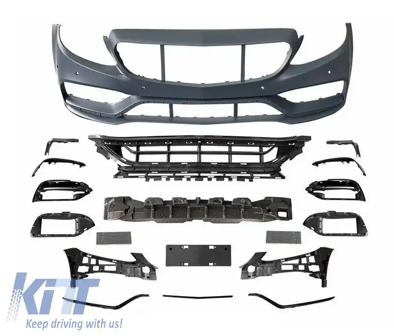 Bara frontală potrivită pentru Mercedes-Benz Clasa C W205 S205 A205 C205 Limuzină T-Model Coupe Cabriolet 14-21 Design A Look Facelift C63s-image-6323943
