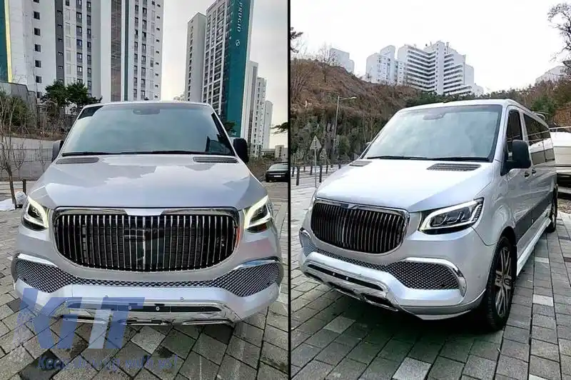 Bara frontală potrivită pentru Mercedes-Benz Sprinter W907 2017-2023 Aspect Maybach cu grilă-image-6324400