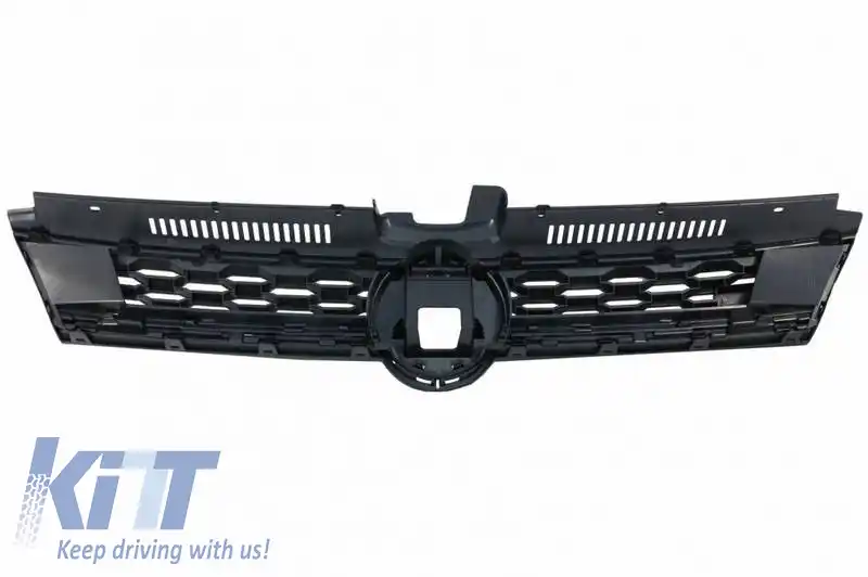 Bara frontală potrivită pentru VW Golf VII (7) 13-17 Upgrade la aspectul GTI 7.5 17-19 Set cu grilă și lumini de ceață LED-image-6314267
