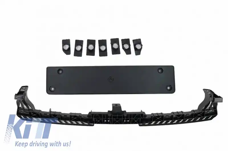 Bara frontală potrivită pentru VW Golf VII (7) 13-17 Upgrade la aspectul GTI 7.5 17-19 Set cu grilă și lumini de ceață LED-image-6315334