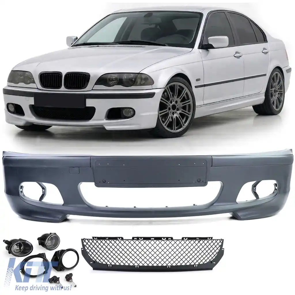Bara frontală sport + ABE + proiectoare de ceață clare, potrivită pentru BMW E46 Sedan Touring