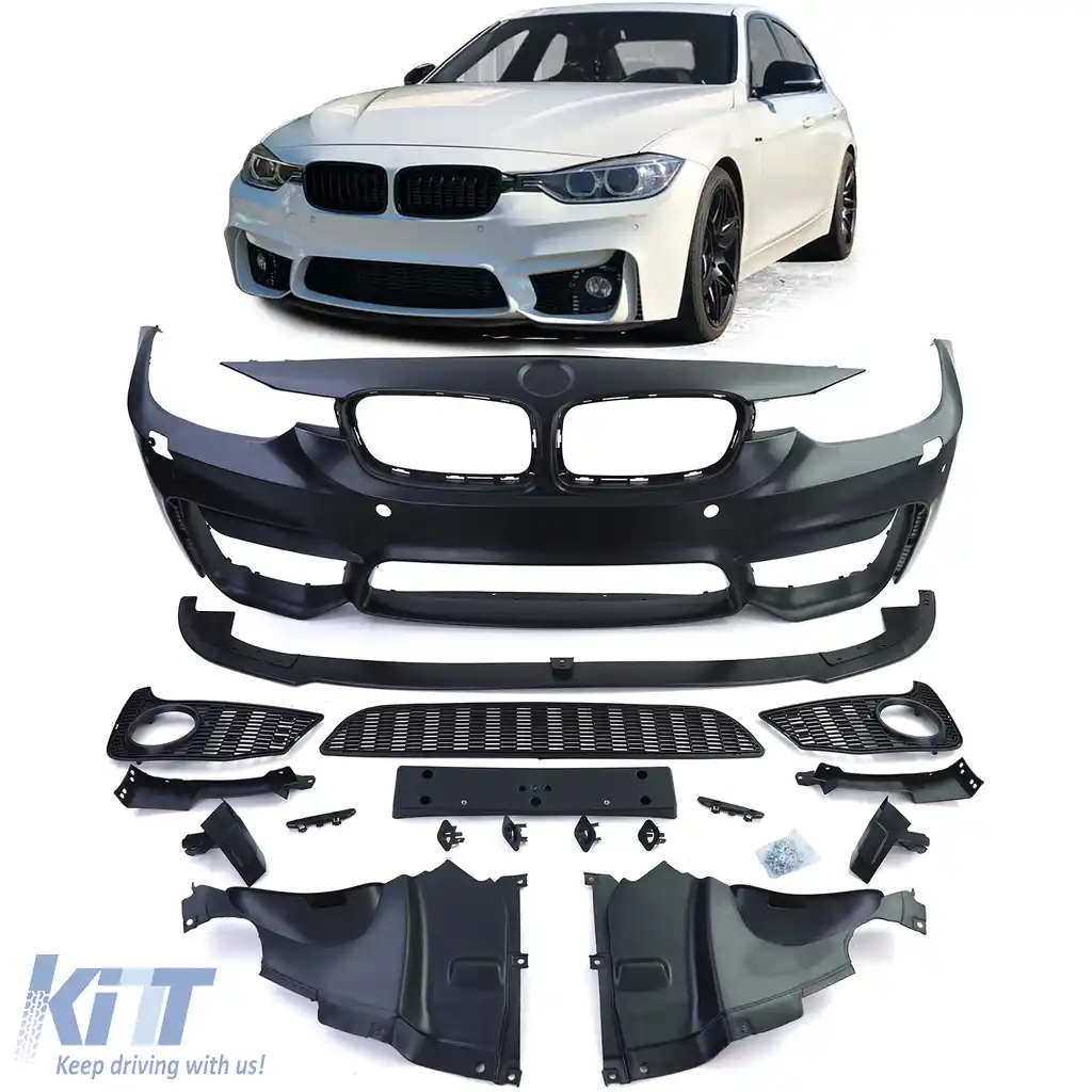 Bara frontală sport + buza spoilerului potrivită pentru BMW Seria 3 F30 F31 F80 11-19