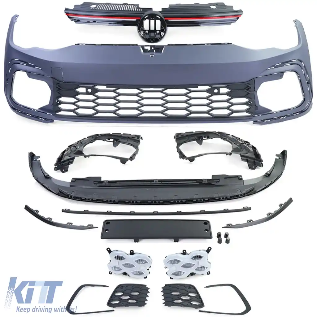 Bara frontală sport cu grilă și lumini de ceață LED, potrivită pentru VW Golf 8, inclusiv GTI din 19-image-6277953