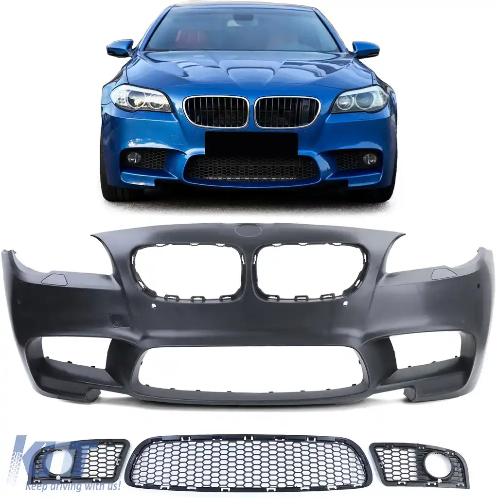 image-32-Bara frontală sport + grilă + capace potrivite pentru BMW Seria 5 F10 F11 10-13