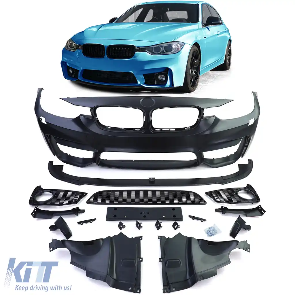 Bara frontală sport + lamă spoiler potrivită pentru BMW Seria 3 F30 F31 F80 11-19
