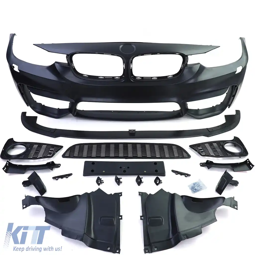 Bara frontală sport + lamă spoiler potrivită pentru BMW Seria 3 F30 F31 F80 11-19-image-6198690