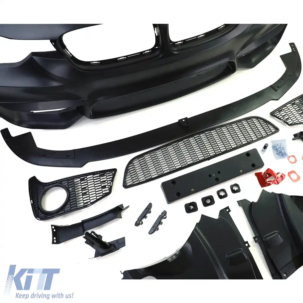 Bara frontală sport + lamă spoiler potrivită pentru BMW Seria 3 F30 F31 F80 11-19-image-6198695