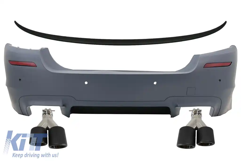 Bara Spate cu Eleron Portbagaj si Tobe Ornamente Sistem Evacuare Carbon compatibil cu BMW Seria 5 F10 (2011-2017) M5 Design