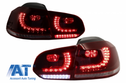 Bara Spate cu Sistem de evacuare si Stopuri FULL LED Semnal Secvential Dinamic compatibil cu VW Golf 6 VI (2008-2012) GTI Look-image-6049985