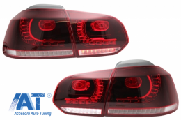 Bara Spate cu Sistem de Evacuare si Stopuri Full LED compatibil cu VW Golf 6 VI (2008-2013) R20 Look-image-6051013