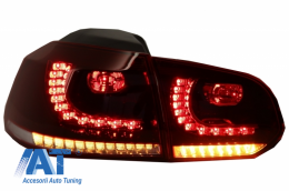 Bara Spate cu Sistem de Evacuare si Stopuri Full LED compatibil cu VW Golf 6 VI (2008-2013) R20 Look Semnalizare Dinamica-image-6051075