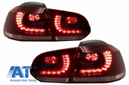 Bara Spate cu Sistem de Evacuare si Stopuri Full LED compatibil cu VW Golf 6 VI (2008-2013) R20 Look Semnalizare Dinamica-image-6051079