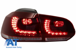 Bara Spate cu Sistem de Evacuare si Stopuri Full LED compatibil cu VW Golf 6 VI (2008-2013) R20 Look Semnalizare Dinamica-image-6051080