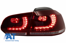 Bara Spate cu Sistem de Evacuare si Stopuri Full LED compatibil cu VW Golf 6 VI (2008-2013) R20 Look Semnalizare Dinamica-image-6051081