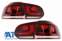 Bara Spate cu Sistem de Evacuare si Stopuri Full LED compatibil cu VW Golf 6 VI (2008-2013) R20 Look Semnalizare Dinamica-image-6051082