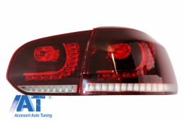 Bara Spate cu Sistem de Evacuare si Stopuri Full LED compatibil cu VW Golf 6 VI (2008-2013) R20 Look Semnalizare Dinamica-image-6051084