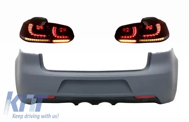 Bara Spate cu Stopuri Full LED compatibil cu VW Golf 6 VI (2008-2013) R20 Look Semnalizare Dinamica