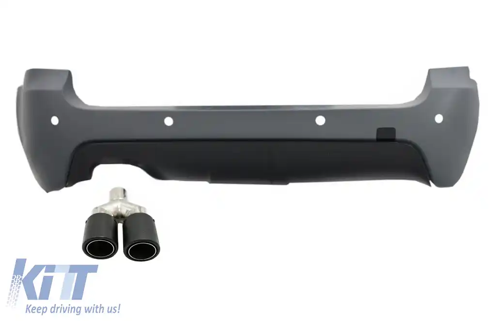 Bara spate cu Toba Ornament Evacuare Fibra Carbon Mat compatibil cu BMW Seria 5 E61 Touring (2003-2007) M-Technik Sport Design