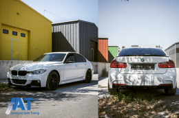 Bara Spate M-Tehnik Design cu Difuzor Bara Evacuare Dubla Stanga compatibil cu BMW Seria 3 F30 2011+ Negru Lucios-image-6070101