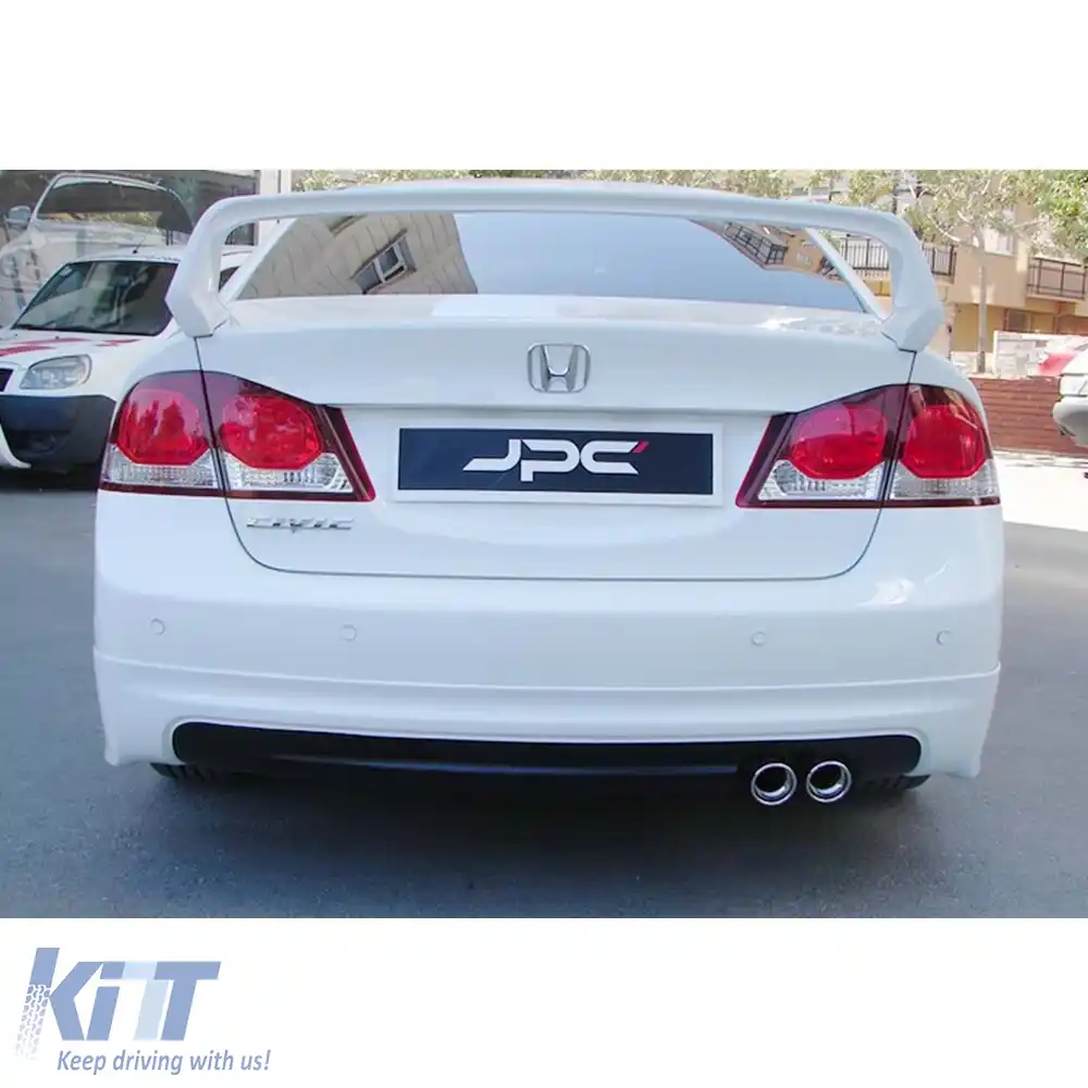 image-37-Bara spate potrivită pentru Civic FD6 Mugen model cu ieșire dublă din plastic vidat / 2006-2011