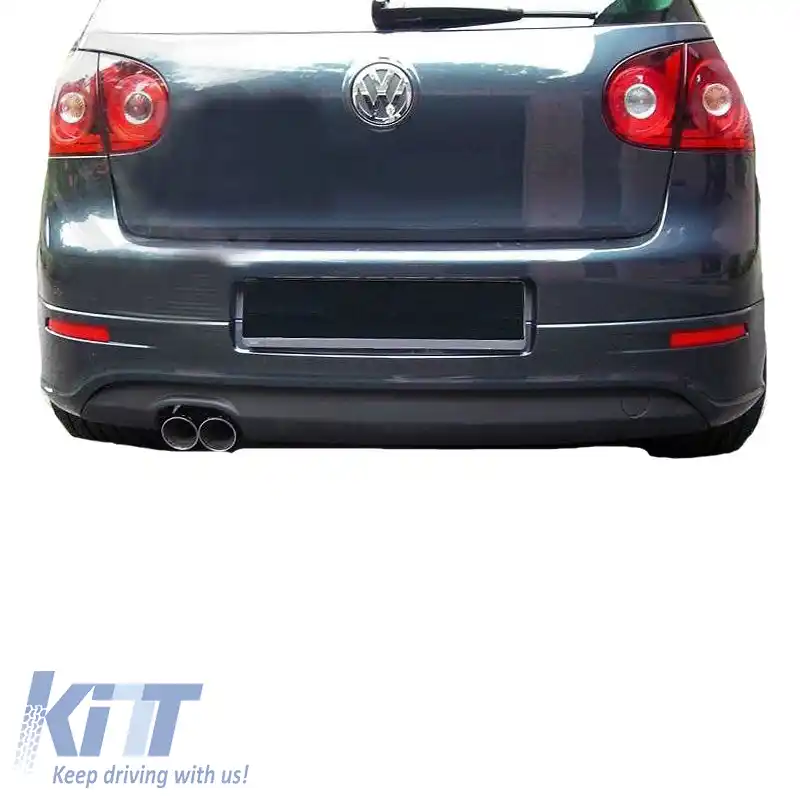 Bara Spate potrivită pentru VW Golf V (5) 03-08 Look R32 cu Ieşiri Stânga Lucioasă Neagră din Plastic ABS 1buc-image-6312624