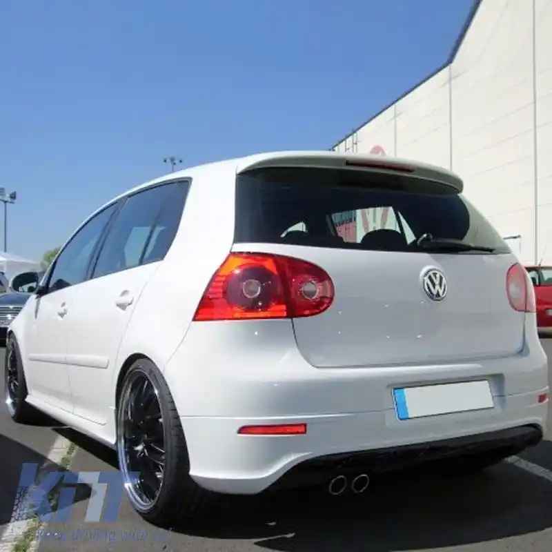 Bara Spate potrivită pentru VW Golf V (5) 03-08 Look R32 cu Ieşiri Stânga Lucioasă Neagră din Plastic ABS 1buc-image-6313583